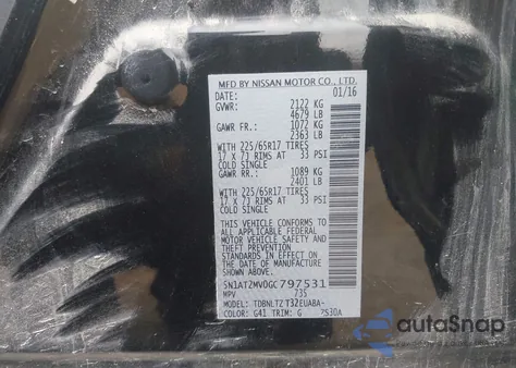 2016 Nissan Rogue Sv из США, поврежденный, VIN 5N1AT2MV0GC797531